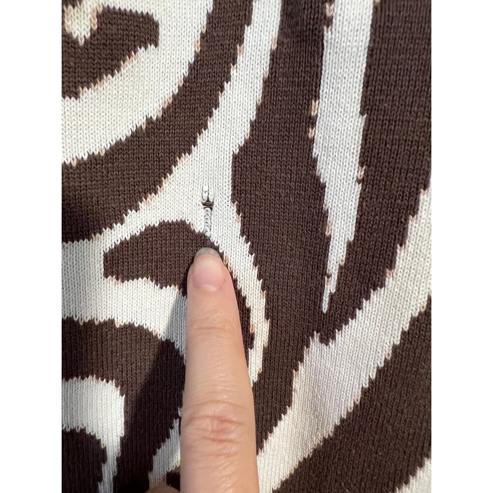 West Elm x Pottery Barn Kids Zebra Knit Throw Blanket Tan Brown 30x40 Cotton - Picture 4 of 9